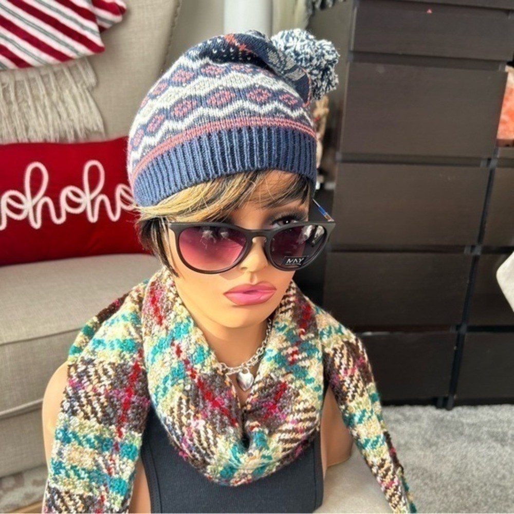 ❄️NWOT Mossimo Winter knit fair isle Holiday Christmas 🎄 hat - navy